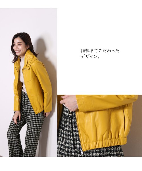 ラムレザーライダースジャケット 着丈56cm