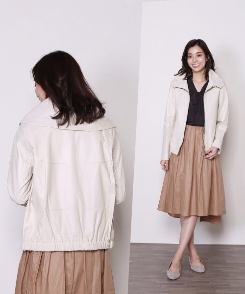 ラムレザーライダースジャケット 着丈56cm