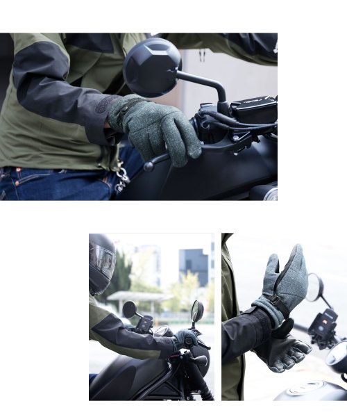 ダウンファブリックオイルレザーメンズ手袋本革 5cm