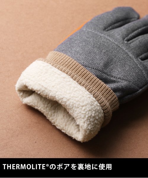 ダウンファブリックオイルレザーメンズ手袋本革 5cm