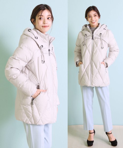 [Filomo]洗えるダウンコートフード付き 