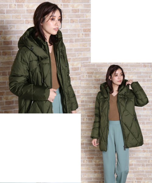 [Filomo]洗えるダウンコートフード付き 