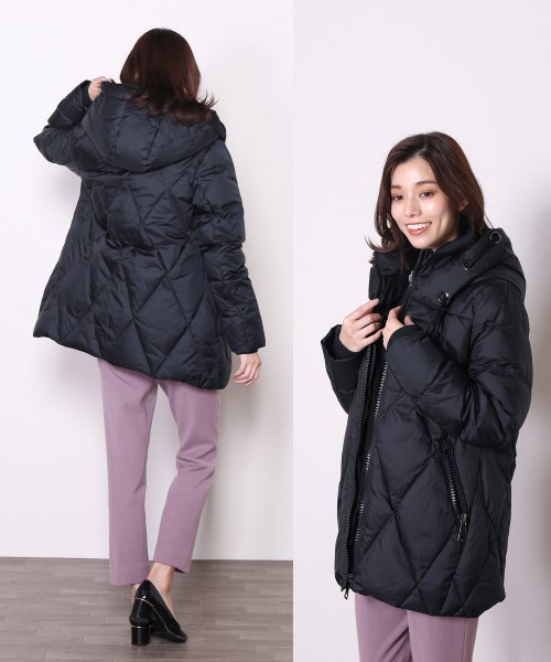 [Filomo]洗えるダウンコートフード付き 