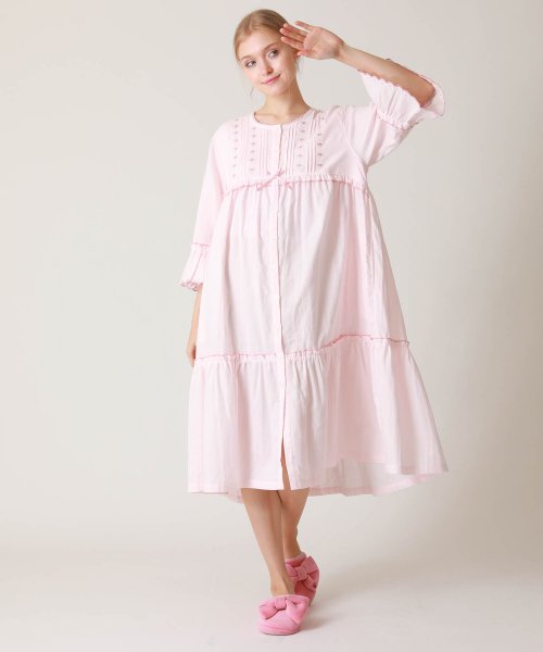 Narue(ナルエー)/50/ダブルガーゼクラシカルローズ刺繍ドレス/img12