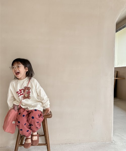 aimoha(aimoha（アイモハ）)/【aimoha－KIDS－】韓国子供服　可愛いドット総柄裾絞りパンツ/img10