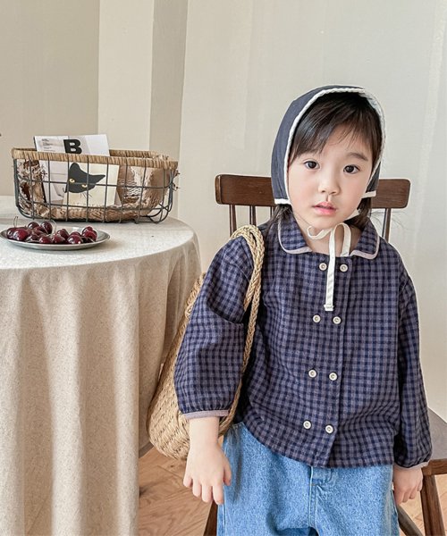 aimoha(aimoha（アイモハ）)/【aimoha－KIDS－】韓国子供服　ギンガムチェックブラウスシャツ/img02