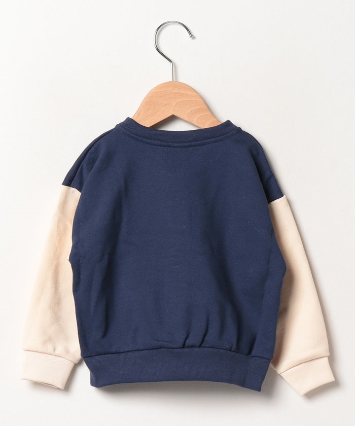 【BEBE・ENFANT】スウェットバイカラーブルゾン