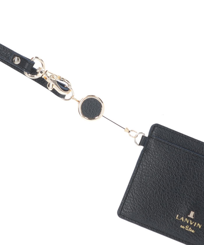 【LANVIN en Bleu】リム リール付きパスケース LANVIN en Bleu リム リール付きパスケース ダークグリーン