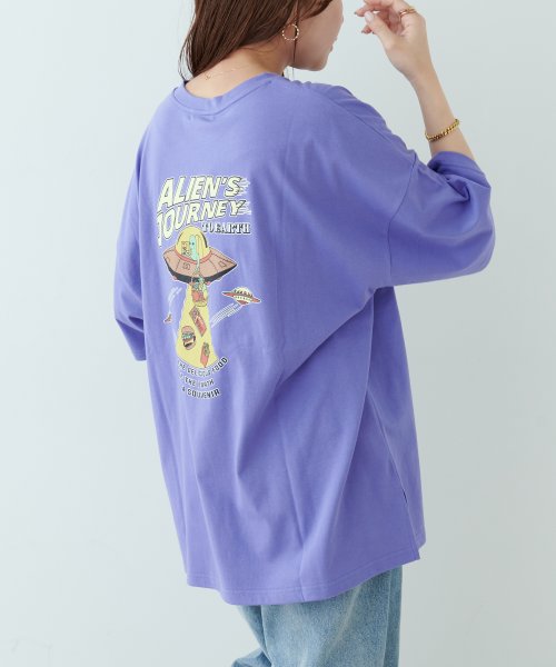 NICE CLAUP OUTLET(ナイスクラップ　アウトレット)/地球旅行プリントBIGTシャツ/img02