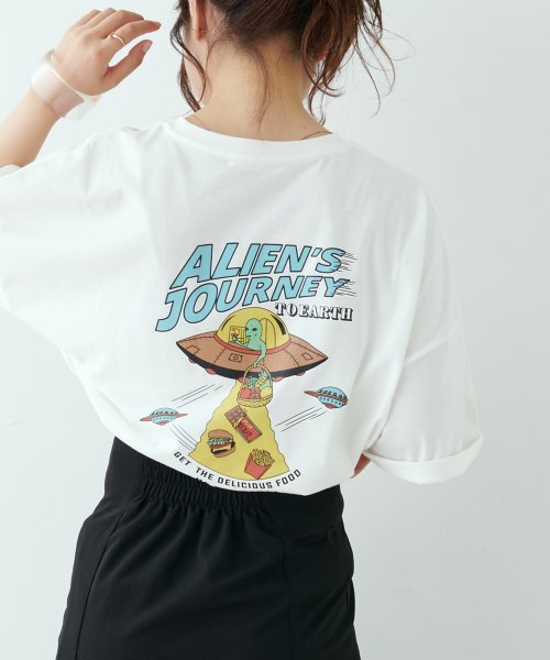NICE CLAUP OUTLET(ナイスクラップ　アウトレット)/地球旅行プリントBIGTシャツ/img04
