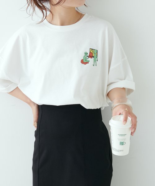 NICE CLAUP OUTLET(ナイスクラップ　アウトレット)/地球旅行プリントBIGTシャツ/img05