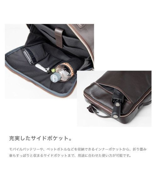 GUIONNET(GUIONNET)/GUIONNET バックパック PG008 2WAY SHRINK LEATHER BACKPACK ギオネ 3way シュリンクレザー メンズ レディース  /img08