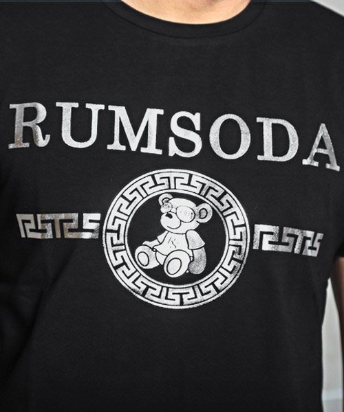 LUXSTYLE(ラグスタイル)/RUMSODA(ラムソーダ)箔プリントクルーネック半袖Tシャツ/Tシャツ メンズ 半袖 ロゴ プリント クマ テディベア 箔プリント 金 銀/img07