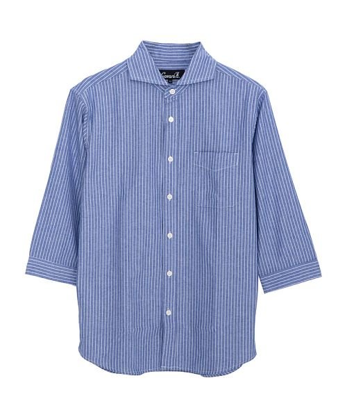 CavariA(キャバリア)/パナマホリゾンタルカラー7分袖シャツ　カジュアルシャツ/img18