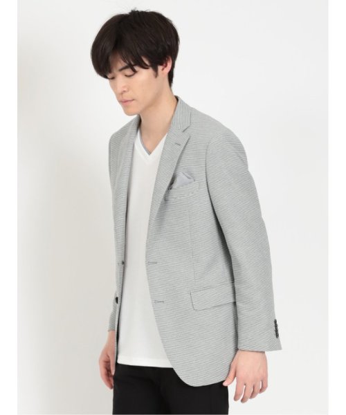 からみ織りストレッチ 千鳥柄 2ボタンジャケット メンズ セットアップ ジャケット ビジネス カジュアル アウター 通勤 仕事 千鳥柄 イージーケア ストレッチ