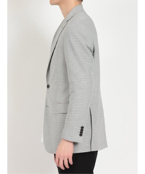 からみ織りストレッチ 千鳥柄 2ボタンジャケット メンズ セットアップ ジャケット ビジネス カジュアル アウター 通勤 仕事 千鳥柄 イージーケア ストレッチ