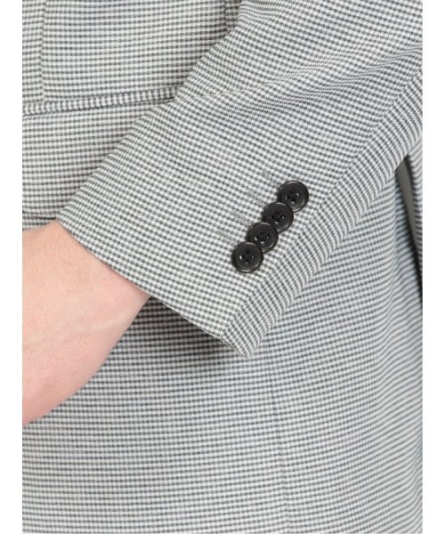 からみ織りストレッチ 千鳥柄 2ボタンジャケット メンズ セットアップ ジャケット ビジネス カジュアル アウター 通勤 仕事 千鳥柄 イージーケア ストレッチ