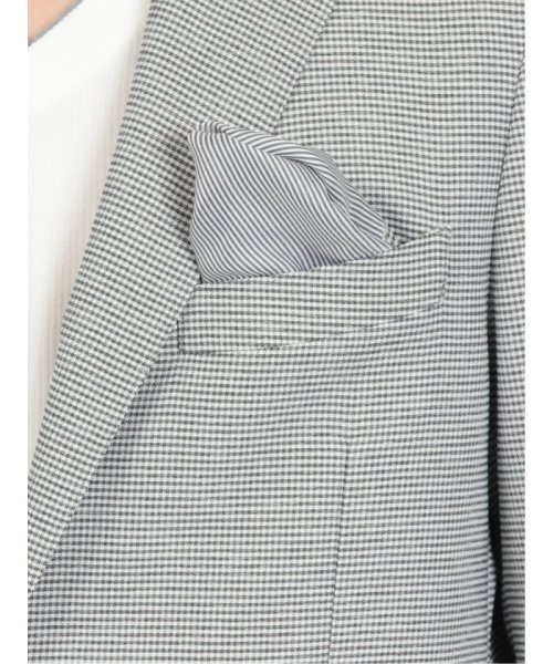 からみ織りストレッチ 千鳥柄 2ボタンジャケット メンズ セットアップ ジャケット ビジネス カジュアル アウター 通勤 仕事 千鳥柄 イージーケア ストレッチ