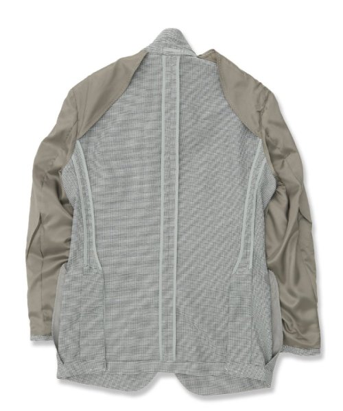 からみ織りストレッチ 千鳥柄 2ボタンジャケット メンズ セットアップ ジャケット ビジネス カジュアル アウター 通勤 仕事 千鳥柄 イージーケア ストレッチ