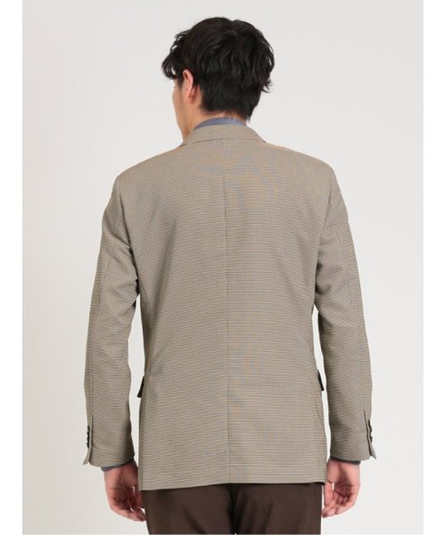 からみ織りストレッチ 千鳥柄 2ボタンジャケット メンズ セットアップ ジャケット ビジネス カジュアル アウター 通勤 仕事 千鳥柄 イージーケア ストレッチ