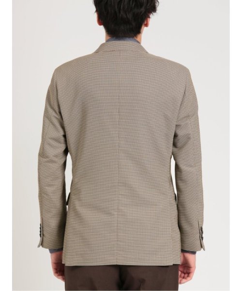 からみ織りストレッチ 千鳥柄 2ボタンジャケット メンズ セットアップ ジャケット ビジネス カジュアル アウター 通勤 仕事 千鳥柄 イージーケア ストレッチ