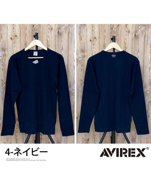 TopIsm(トップイズム)/AVIREX アビレックス ロングTシャツ メンズ 長袖 テレコリブ VネックTシャツ 無地 デイリーインナー カットソー/img10