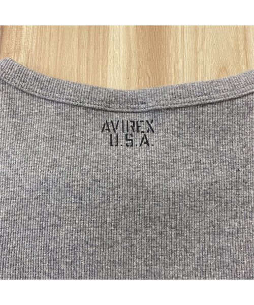 TopIsm(トップイズム)/AVIREX アビレックス ロングTシャツ メンズ 長袖 テレコリブ クルーネックTシャツ 無地 デイリーインナー カットソー/img18