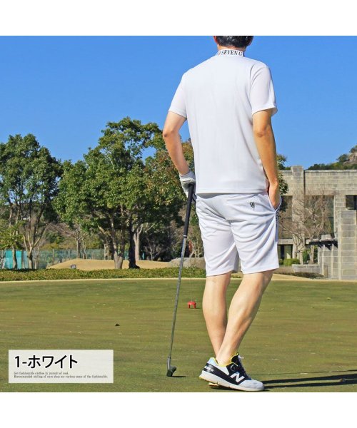 TopIsm(トップイズム)/ゴルフウェア セットアップ 上下 メンズ モックネックシャツ GIORNO SEVEN ジョルノセブン ハイネック ゴルフ 吸湿速乾ドライメッシュ ハーフパンツ/img05