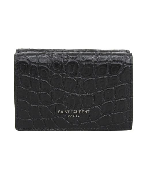 SAINT LAURENT サンローラン クロコ 型押し 三つ折り 財布(505246257 