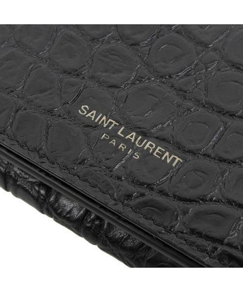 SAINT LAURENT サンローラン クロコ 型押し 三つ折り 財布(505246257 