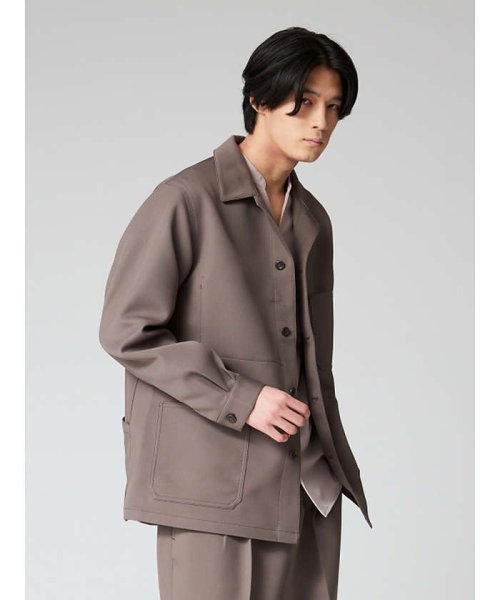 【セットアップ対応】スモーキー カバーオール シャツブルゾン 