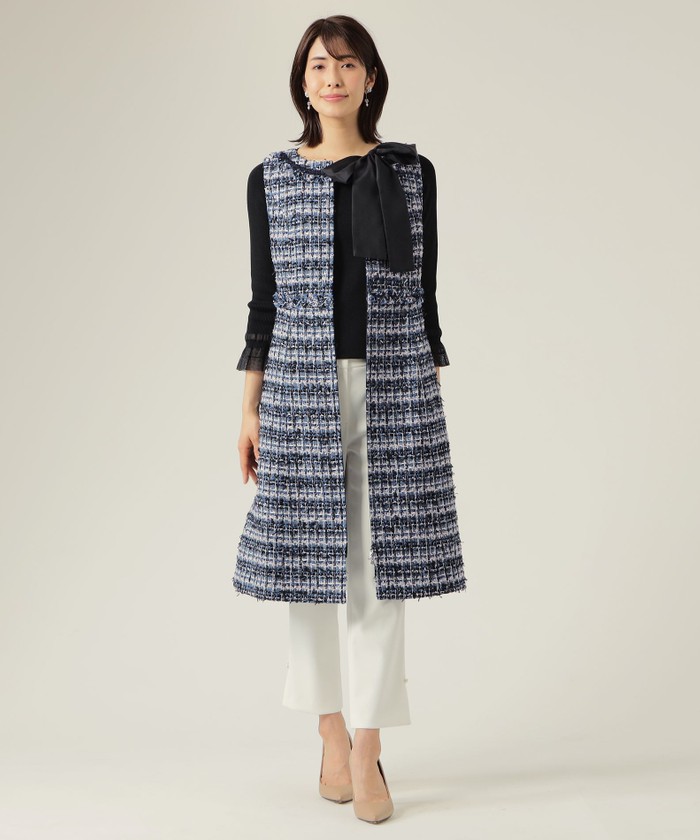 カラーファンシーツイード ワンピース(505223021)｜阪急百貨店