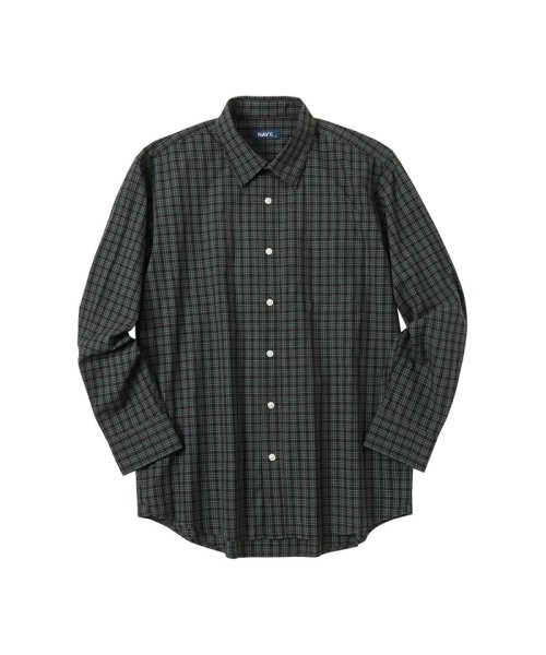 MAC HOUSE(men)(マックハウス（メンズ）)/NAVY ネイビー 光沢感と高級感のあるブロード生地を使用したチェックレギュラーカラーシャツ メンズ BGE164/img15