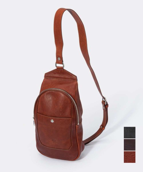 正規品保証】新品 IL 早かっ BISONTE イルビゾンテ ボディバッグ レッド