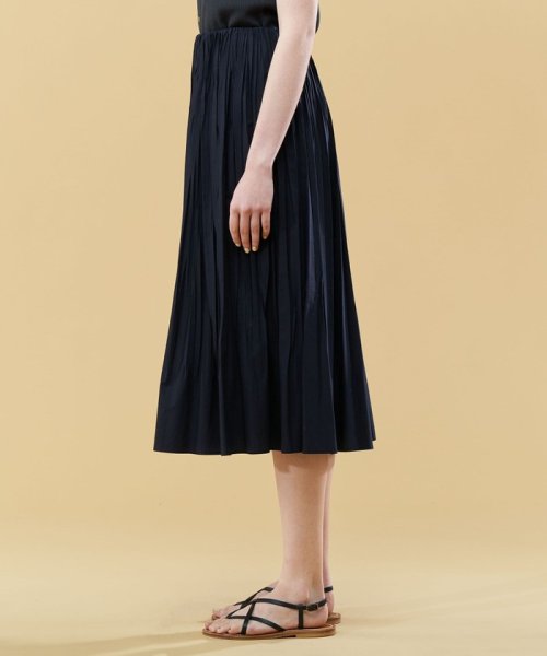 コットンリネンポプリン プリーツスカート(505248411) | GALERIE VIE  
