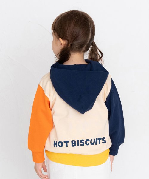 MIKI HOUSE HOT BISCUITS(ミキハウスホットビスケッツ)/マルチカラー配色切り替え ロゴパーカー/img01