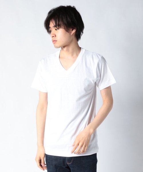 JEANS MATE(ジーンズメイト)/【HANES】赤ラベル 綿100% VネックTシャツ 3Pパック 3枚組 肌着にも シャツインが決まるVネック/img01