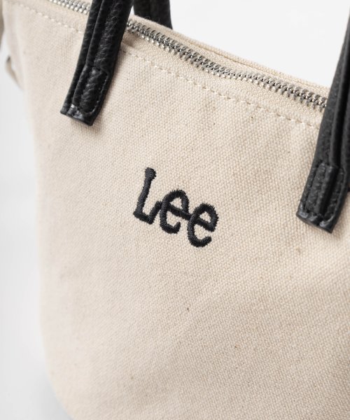 Lee(Lee)/【Lee/リー】ワンポイント刺繍 コットンキャンバス×シンセティックレザーコンビ 2WAYミニバッグ/ポーチ/ハンドバッグ/ショルダーバッグ/img02