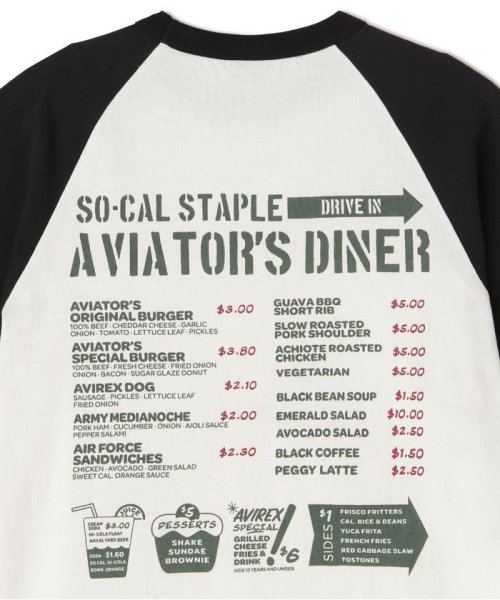 AVIREX(AVIREX)/ WESTCOAST MENU DESIGN RAGLAN T－SHIRT/ウェストコーストメニューデザイン 半袖 ラグラン Tシャツ/img11