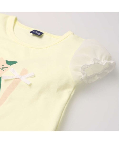 Crescent(クレセント)/【子供服】 crescent (クレセント) うさぎ・ねこプリント袖裾シフォンＴシャツ 80cm～130cm N40841/img03