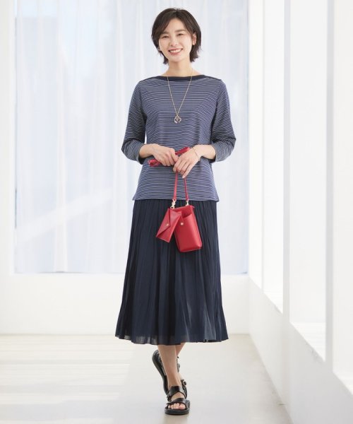 J.PRESS LADIES（LARGE SIZE）(J．プレス　レディス（大きいサイズ）)/【洗える】 スパンボイルワッシャー ランダムプリーツ スカート/img02