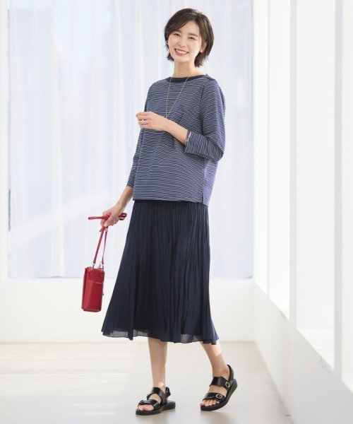 J.PRESS LADIES（LARGE SIZE）(J．プレス　レディス（大きいサイズ）)/【洗える】 スパンボイルワッシャー ランダムプリーツ スカート/img03