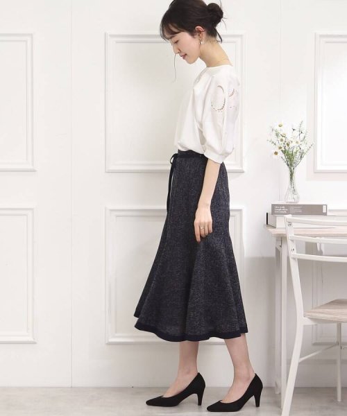 Couture Brooch(クチュールブローチ)/【きちんと見え、着映えスカート】サマーツィードフレアスカート/img02