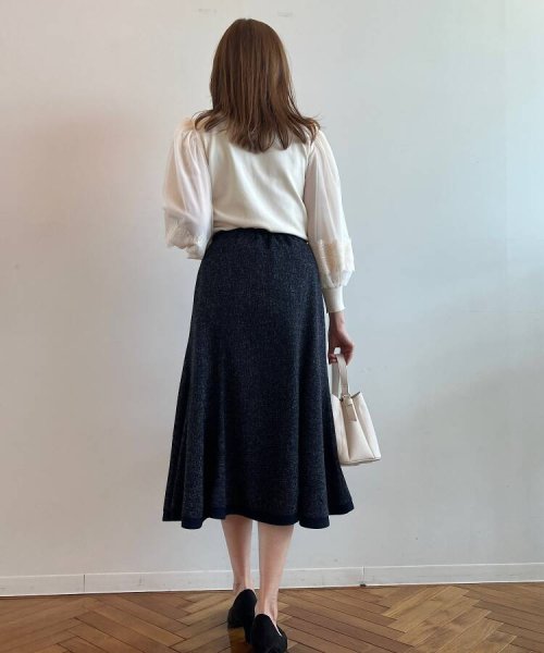 Couture Brooch(クチュールブローチ)/【きちんと見え、着映えスカート】サマーツィードフレアスカート/img10