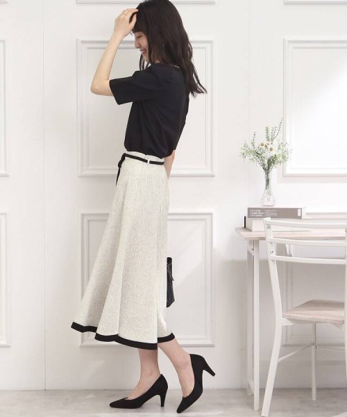 Couture Brooch(クチュールブローチ)/【きちんと見え、着映えスカート】サマーツィードフレアスカート/img14