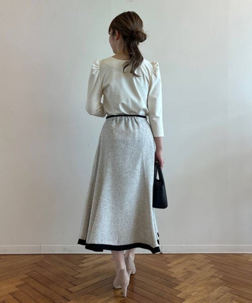 Couture Brooch(クチュールブローチ)/【きちんと見え、着映えスカート】サマーツィードフレアスカート/img21