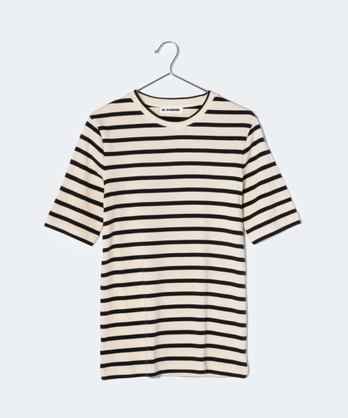 Jil Sander(ジル・サンダー)/ジルサンダー プラス JIL SANDER+ J40GC0111 J46497 Tシャツ レディース トップス 半袖 ボーダー クルーネック ブランドロゴ カジ/img01