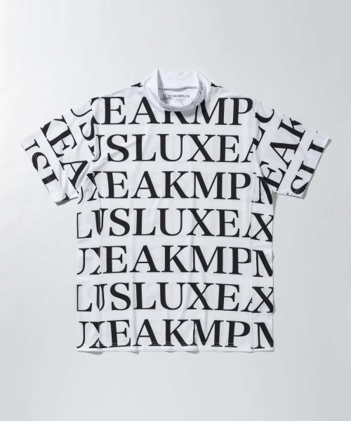 LUXEAKMPLUS(LUXEAKMPLUS)/LUXEAKMPLUS(リュクスエイケイエムプラス)ゴルフ 総柄ロゴモックネック半袖Tシャツ【ゴルフ】/img13