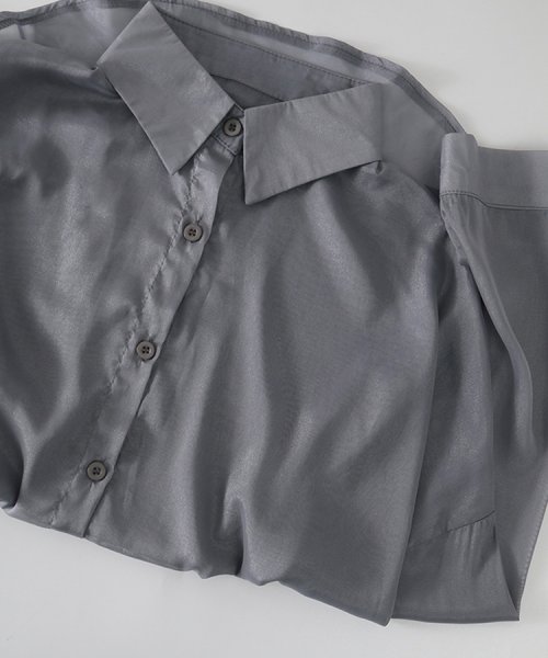 SEU(エスイイユウ)/10色選べる！シアーシャツ カーディガン ゆったり 体型カバー 紫外線対策 冷房対策 旅行 韓国ファッション SEU/img70