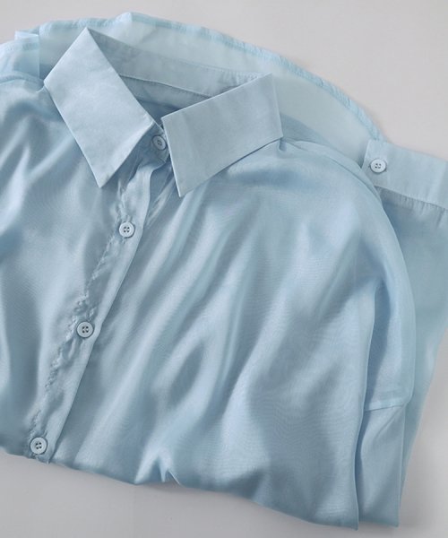 SEU(エスイイユウ)/10色選べる！シアーシャツ カーディガン ゆったり 体型カバー 紫外線対策 冷房対策 旅行 韓国ファッション SEU/img72